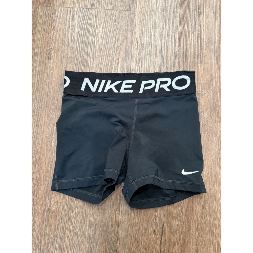 Nike Pro Dri-FIT Womens Black Compression Athletic Training‎ Shorts XS 3893
